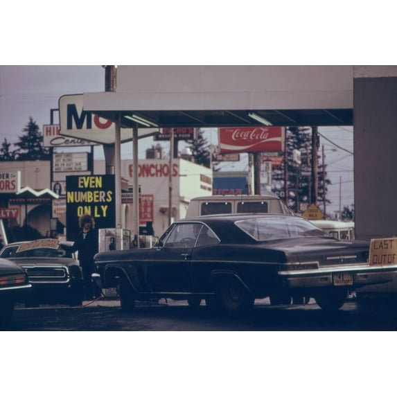 'Even Numbers Only ' Reads A Sign After Oregon Was The First Us State To Use A System Of Odd And Even License Plate Numbers During The 1973-74 Energy Crisis. Even With This System The Car Carries A