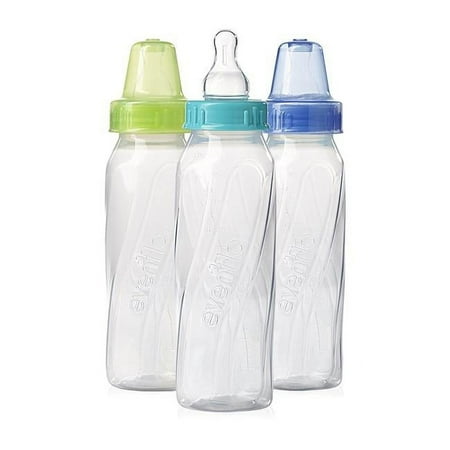 Evenflo 1149238-PK 8 oz Polypropylene Classic Twist Baby Bottle, Assorted Colors - 12 Pack per Case - Pack of 3