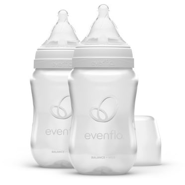 Evenflo Balance Wide Baby Bottles, Platinum White Color 9oz 2 Count