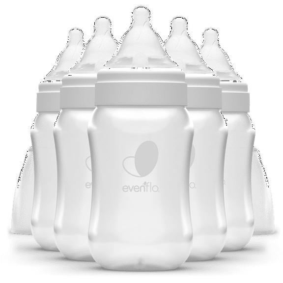 Evenflo Balance + Wide Neck BPA-Free Plastic Baby Bottles, 9oz, Clear, 6ct
