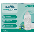 thumbnail image 1 of Evenflo Balance + Wide Neck Glass Bottles, 6 Fl oz, 3 Pack, 1 of 10
