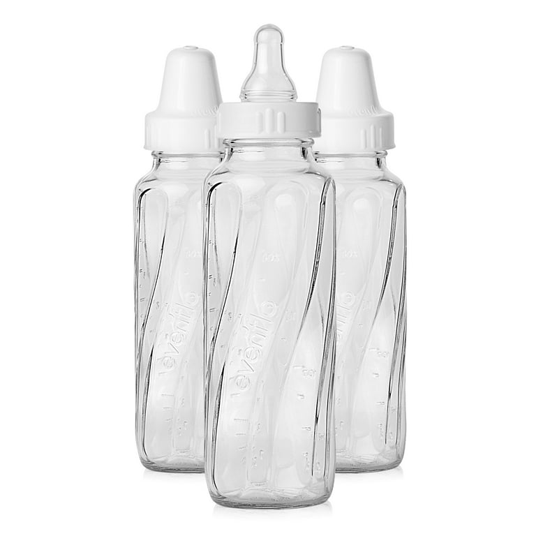 Evenflo Classic 8oz 3-Pack BPA-Free Glass Baby Bottles: Vented