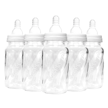 Evenflo 6-Pack Glass Baby Bottles – 8 Oz Twist Classic, Real Glass, BPA Free – Made In Mexico!