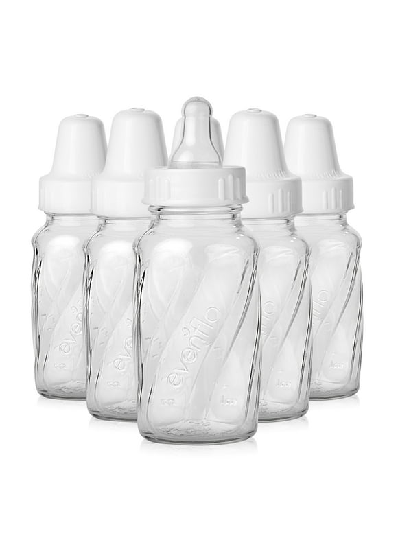 Evenflo Classic BPA-Free Glass Twist Baby Bottles, Clear, 4 oz Pack of 6