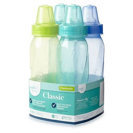 Evenflo Classic Tinted Polypropylene Bottles 8 oz - 4.0 ea