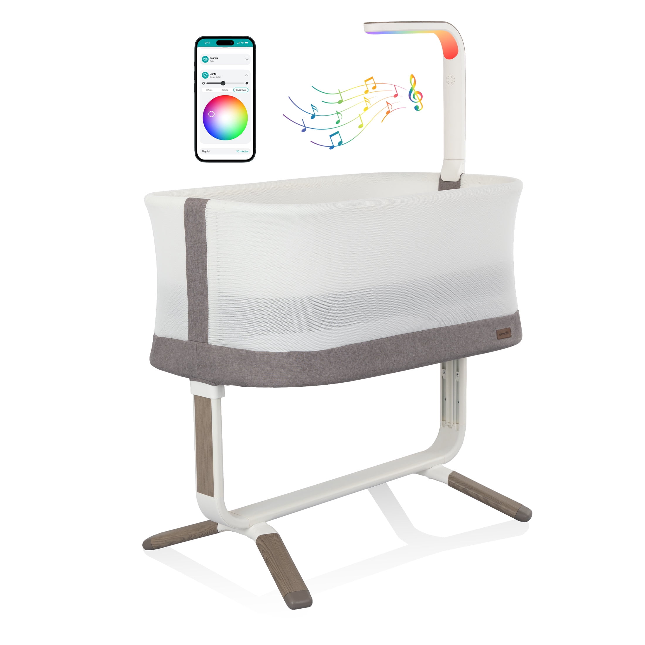 Evenflo Cora 3-Level Adjustable Bassinet (Truffle Taupe)
