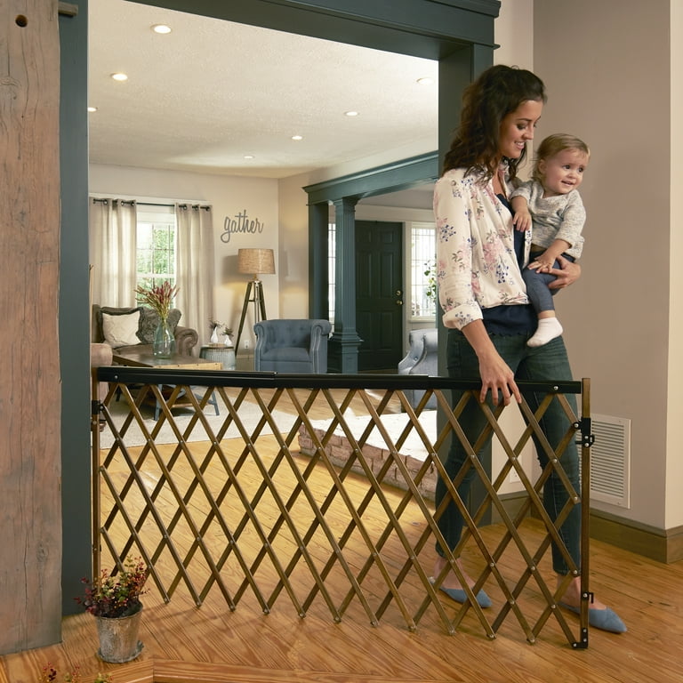 Evenflo Easy Walk Thru Extra Wide Baby Pet Safety Gate Farmhouse Collection