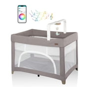 Evenflo Eris One-Hand Playard with Bassinet, Truffle Taupe