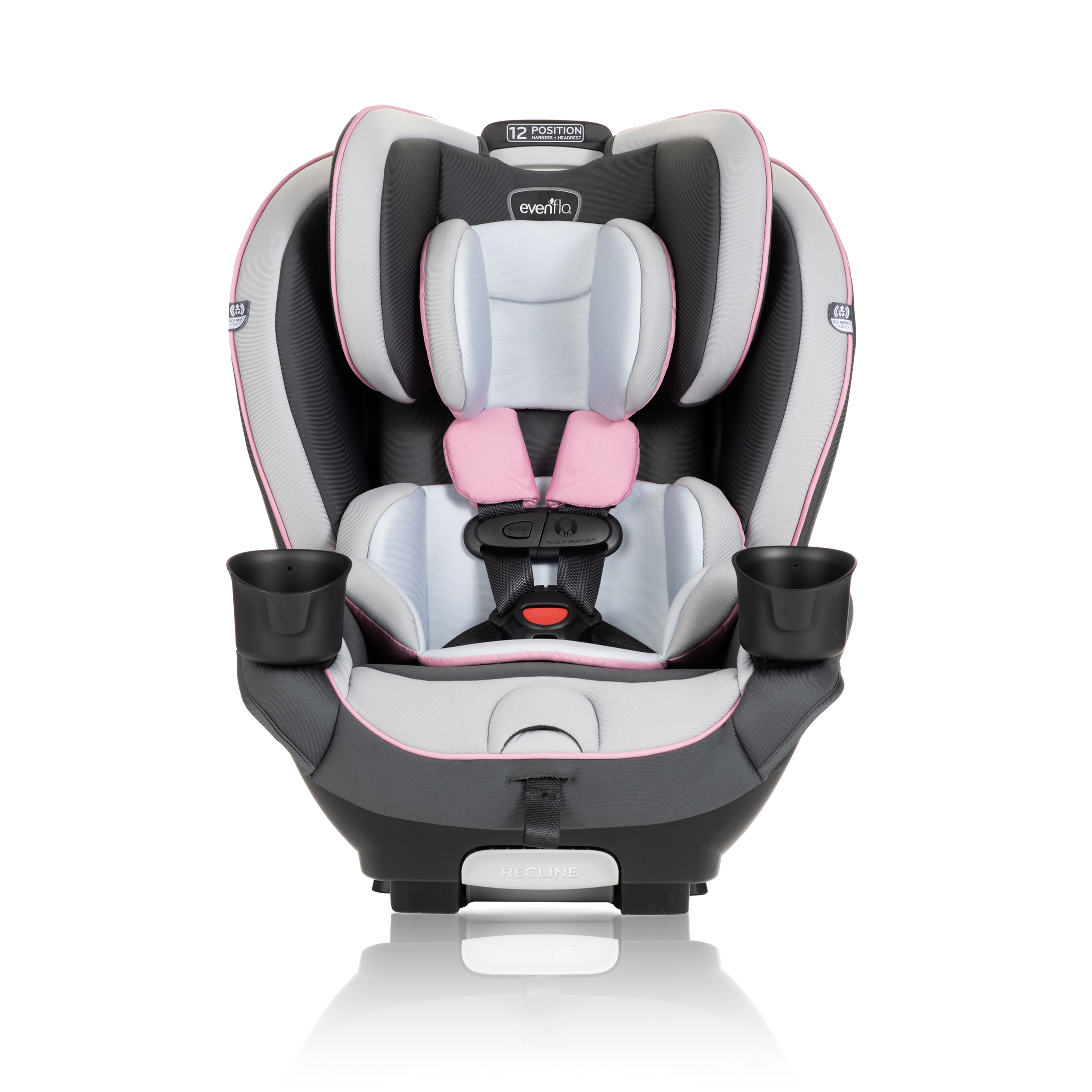 Evenflo EveryKid All-in-One High-back Booster Car Seat, Soft Pink - image 1 of 13