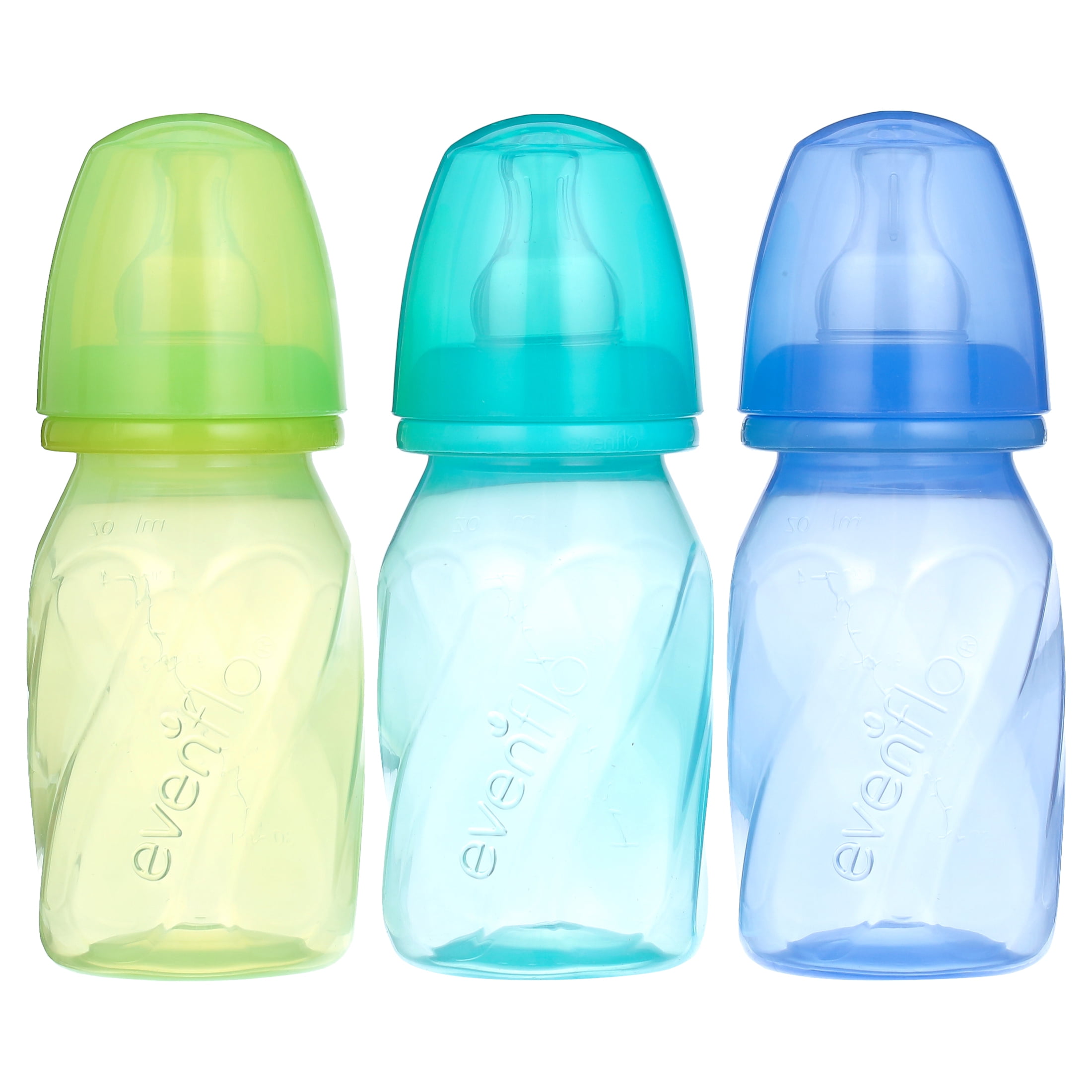 Evenflo Feeding Vented + BPA-Free Plastic Baby Bottles - 4oz, Teal/Blue/Green, 6ct Evenflo Feeding Vented + BPA-Free Plastic Baby Bottles - 4oz, Teal/Blue/Green, 6ct