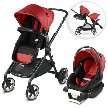 Evenflo GOLD SensorSafe Pivot Xpand Smart Modular Travel System (Garnet Red)