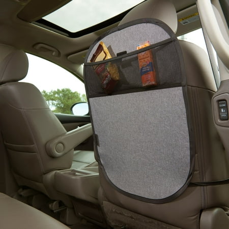 Evenflo Kick Mat Back Seat Protector with Mesh Valuables Pocket, Black