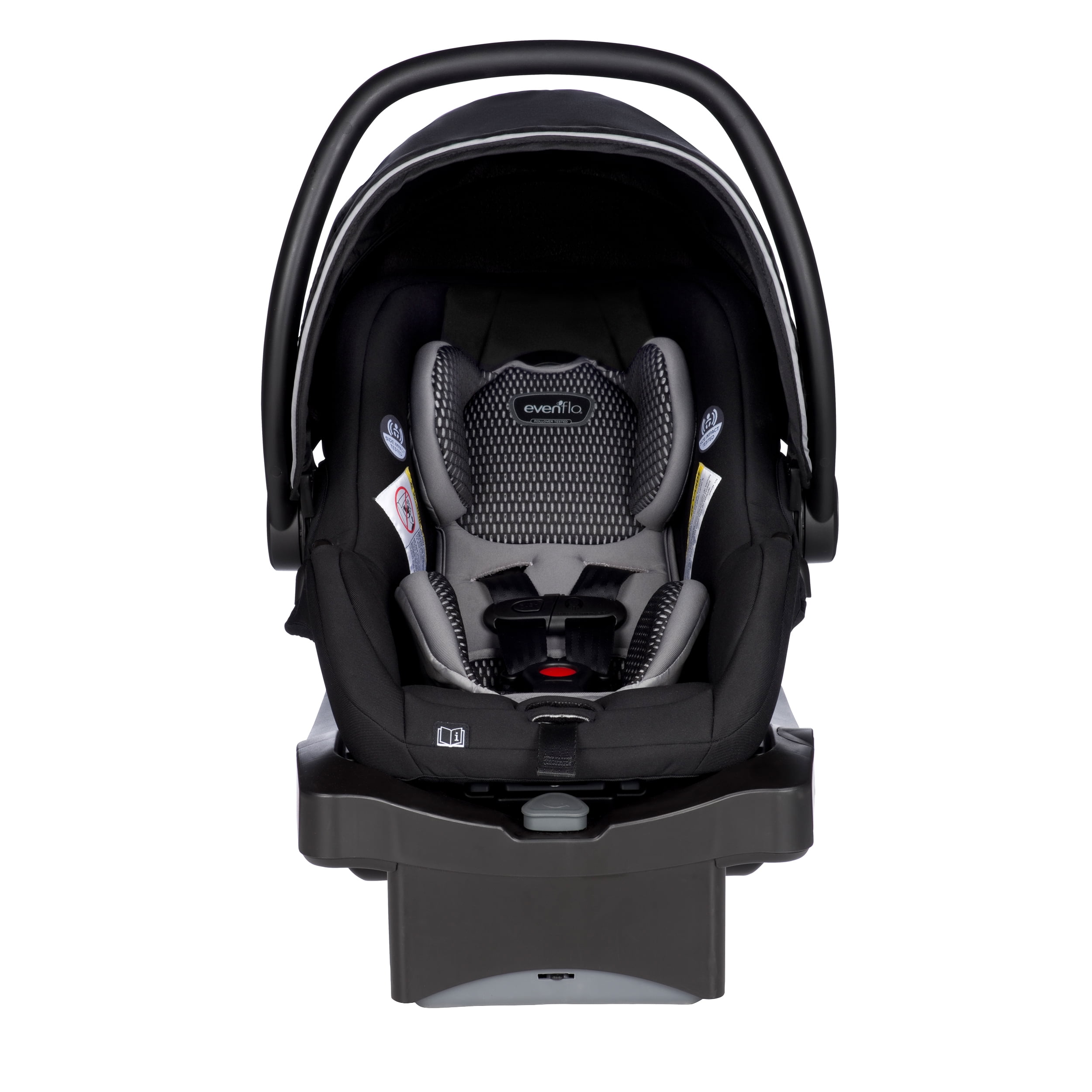 Evenflo LiteMax DLX Infant Car Seat with FreeFlow Fabric and SafeZone Load Leg Base (Olympus