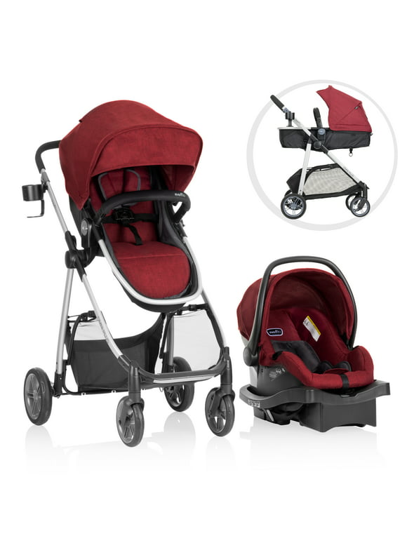Evenflo Omni Plus Modular Travel System with LiteMax Sport Rear-Facing Infant Car Seat, Hyperion Red