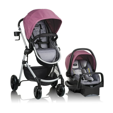 Evenflo Pivot Modular Travel System with LiteMax Infant Car Seat, Dusty Rose