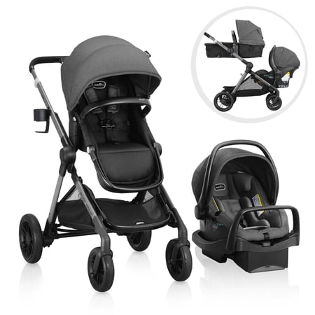 Evenflo Pivot Xpand Modular Travel System with LiteMax™ Infant Car Seat, Sabino Grey