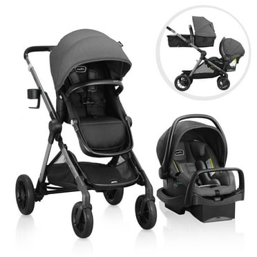Evenflo Pivot Xpand Modular Travel System with LiteMax Infant Car Seat (Sabino Gray)