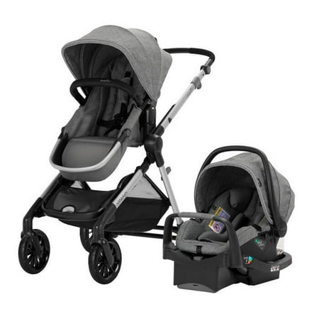 Evenflo Pivot Xpand Modular Travel System with SafeMax Infant Car Seat (Percheron Gray)