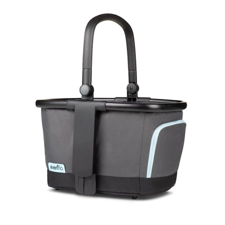 Evenflo Pivot Xpand Portable Reusable Stroller Market Storage Basket, Gray Sky