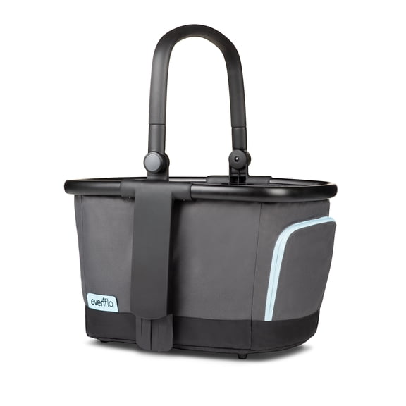 Evenflo Pivot Xpand Portable Reusable Stroller Market Storage Basket, Gray Sky