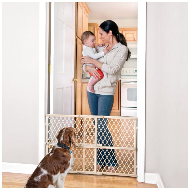 Evenflo Position & Lock Adjustable Wood Baby Gate, Infants, Toddlers & Pets, 26"-42", Natural - image 1 of 8