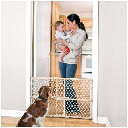 Evenflo Position & Lock Adjustable Wood Baby Gate, Infants, Toddlers & Pets, 26"-42", Natural