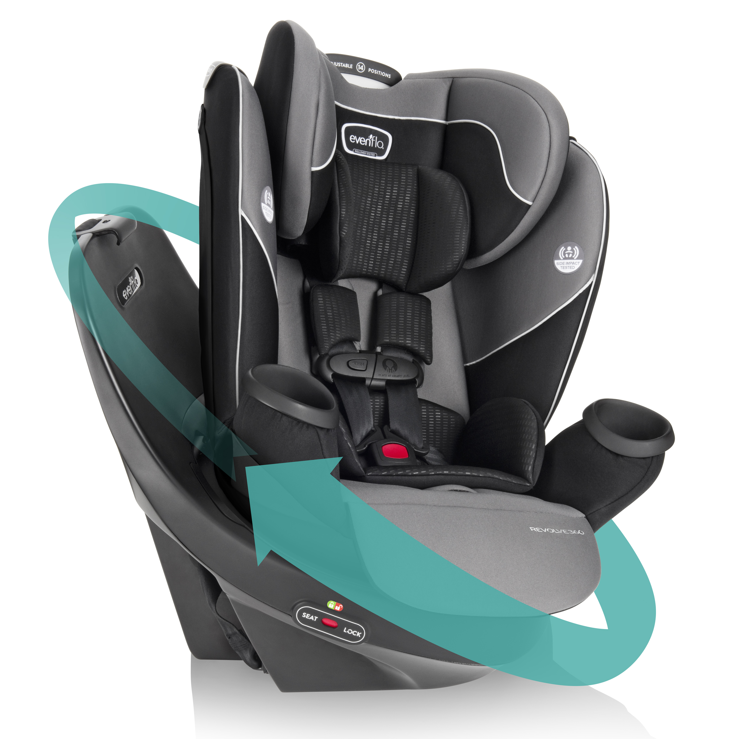 Evenflo Revolve360 Rotational All-In-One Convertible Car Seat (Amherst Gray) - image 1 of 25