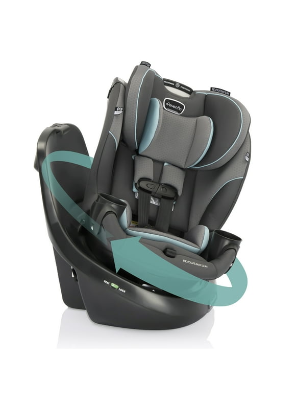 Evenflo Revolve360 Slim 2-in-1 Rotational Car Seat (Carver Blue), Infant, Toddler