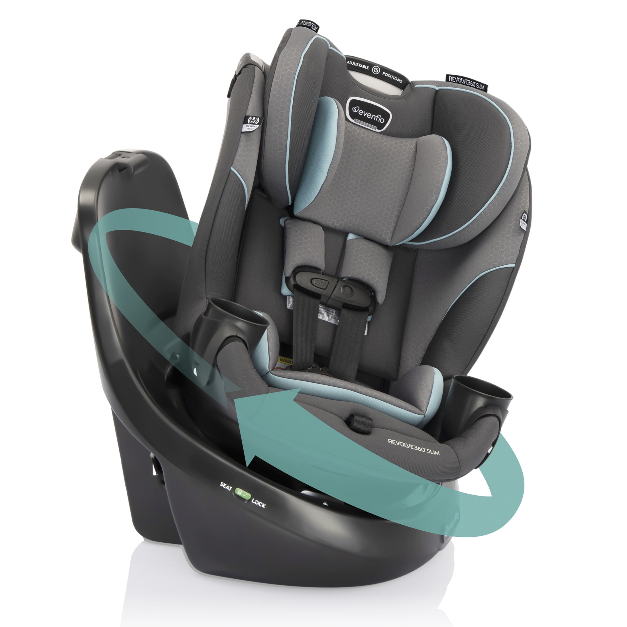 Evenflo Revolve360 Slim 2-in-1 Convertible Car Sea