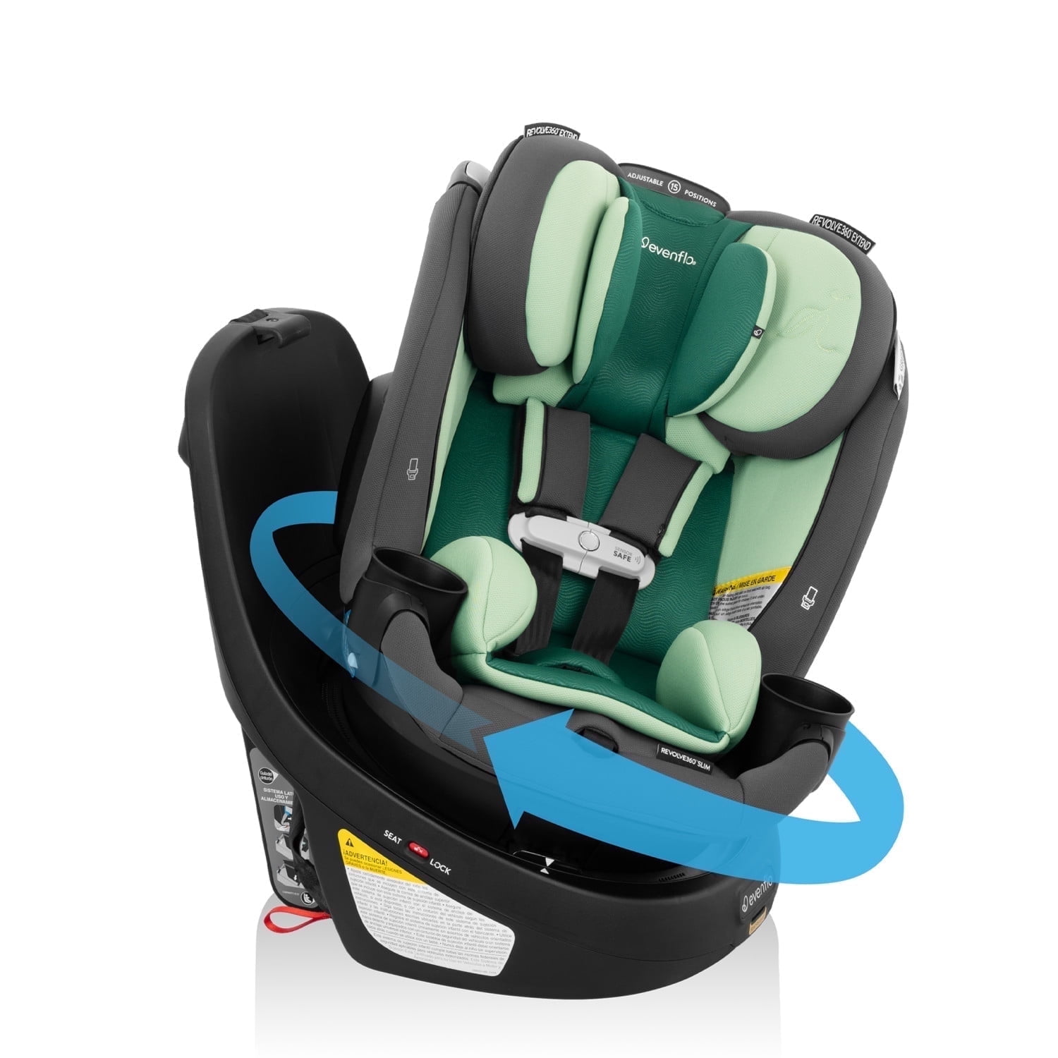 Evenflo Revolve360 Slim 2-in-1 Rotational Car Seat with SensorSafe