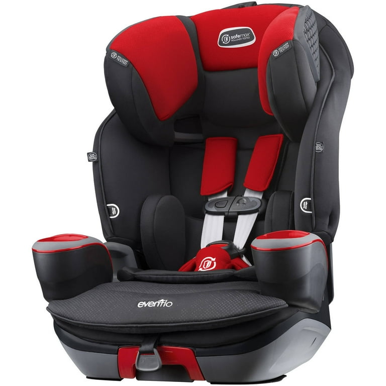 Evenflo SafeMax 3-in-1 Harness Booster Car Seat, Red