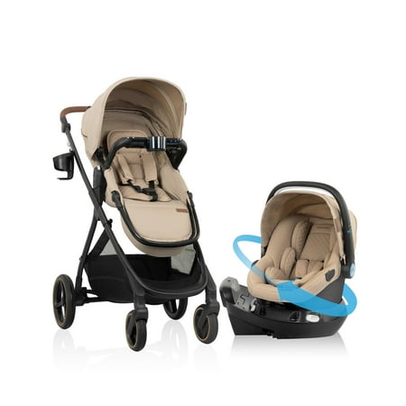 Evenflo Shyft Intuiti+ Travel System featuring Revolve180 LiteMax NXT with SensorySoothe (Travertine)