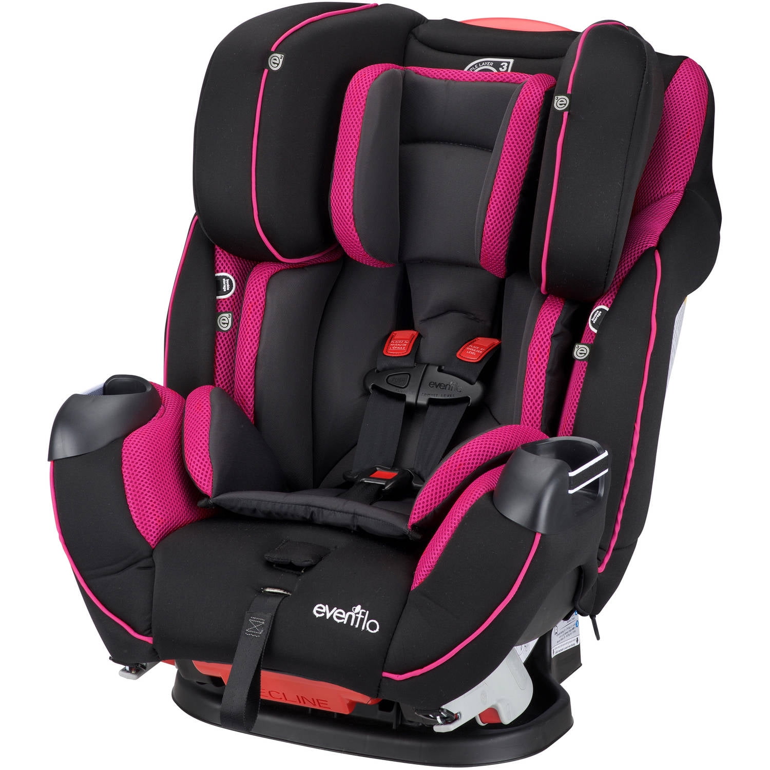 Evenflo Symphony DLX AllInOne Convertible Car Seat, Raspberry Sorbet