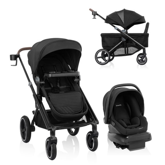 Evenflo Transformer Stroller to Wagon Travel System Featuring LiteMax NXT Infant Car Seat