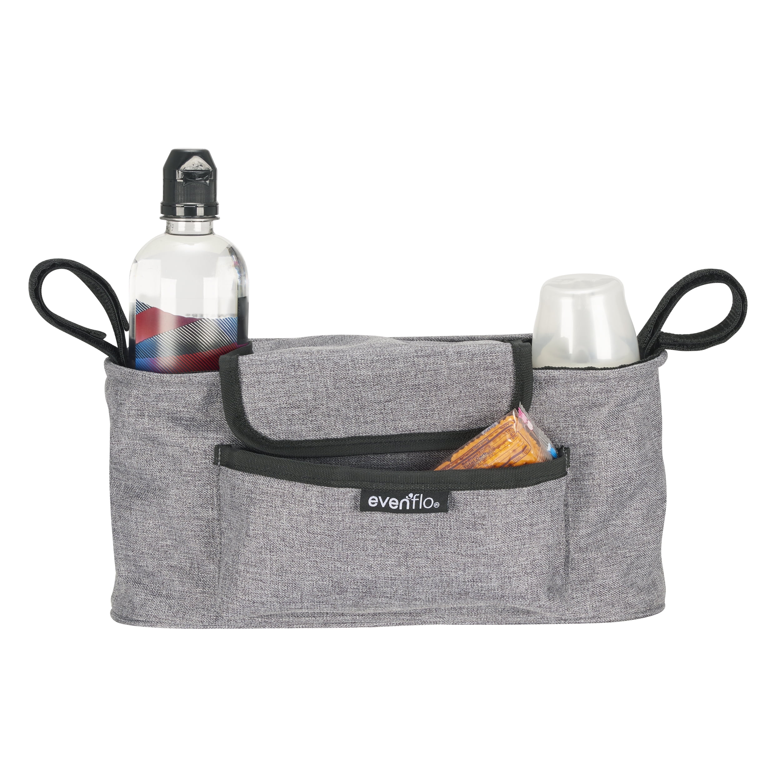 Evenflo Universal Stroller Organizer with Insulated Cup Holder, Grey