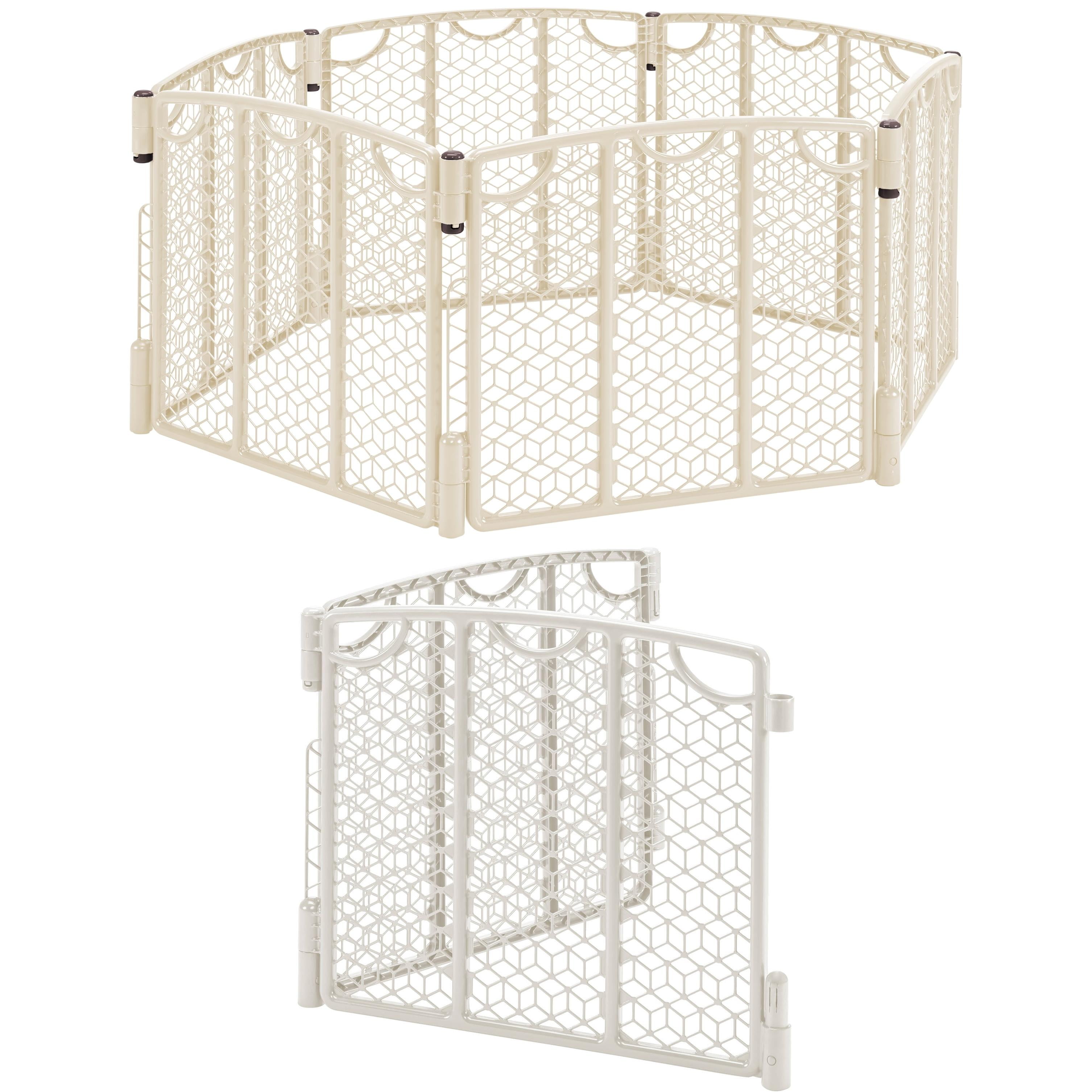 Evenflo Versatile Play Space Gate, Cream & 2Panel Extension Value
