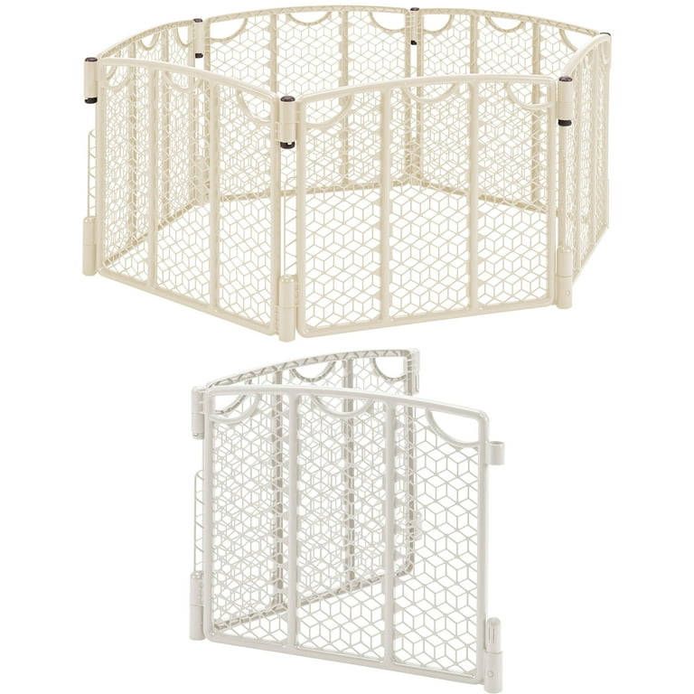 Evenflo Versatile Play Space Gate, Cream & 2-Panel Extension
