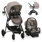 Evenflo Pivot Modular Travel System with LiteMax Infant Car Seat (Desert Tan)