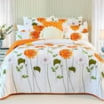 thumbnail image 1 of Evenhug Quilt Set 3-Piece Queen Sunflower Cotton Floral Quilt Bedding Set With 2 Pillow Shams, 1 of 10