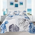 thumbnail image 1 of Evenhug Quilts 2-Piece Twin Bedding Set Dark Blue Ocean Pattern Quilt Set With Sham, 1 of 7