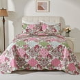 thumbnail image 1 of Evenhug Quilts 3-Piece King Bedding Set Pink Patchwork Floral Quilt Set With Shams, 1 of 9