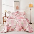 thumbnail image 1 of Evenhug Quilts 2-Piece Pink Patchwork Floral Quilt Set With Shams, 1 of 7