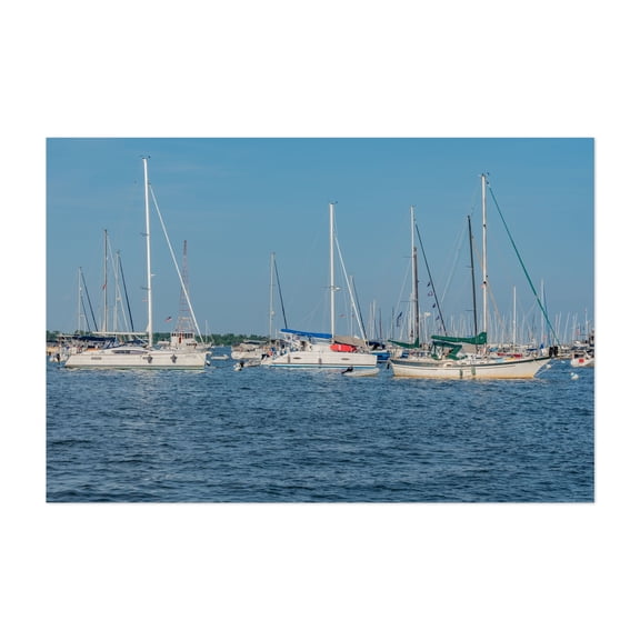 Evening at Annapolis Harbor - Annapolis Maryland Photography Sailboat Harbor Nautical Maritime Boat Seaside Water Unframed Wall Art Print 32 x 48 inches