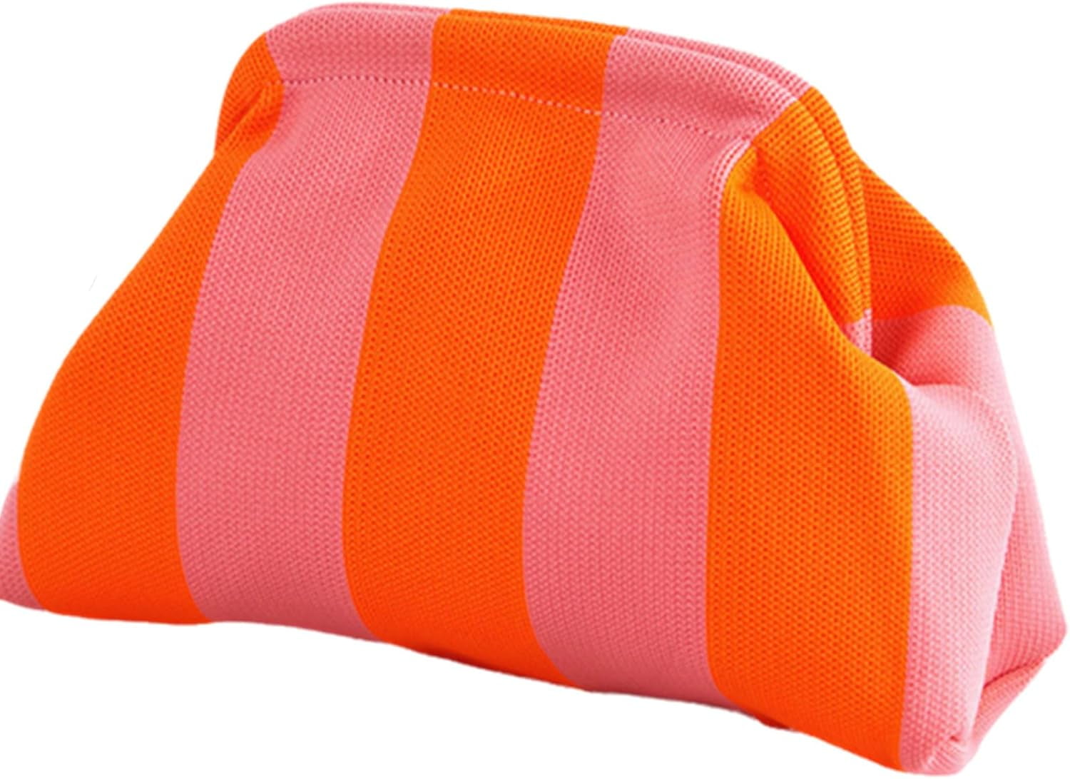 Evening Bag Clutch Purses for Women Beach Woven Crochet Handbag Dumpling Clutch Ruched Cloud Purse colorblock bag