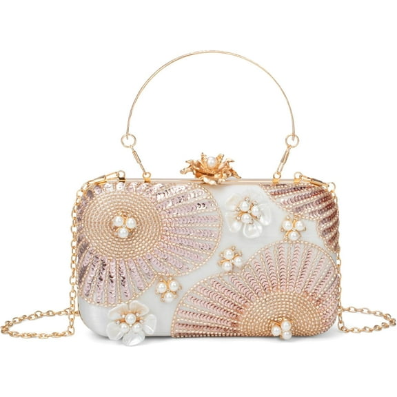 Evening Bag Clutch Purses for Women Beaded Sequin Peacock Party Handbag Wedding Purse