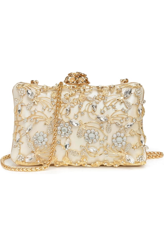 Evening Bag Clutch Purses for Women Rhinestones Purse Sparkling Party Shoulder Handbag Wedding Bag with Chain