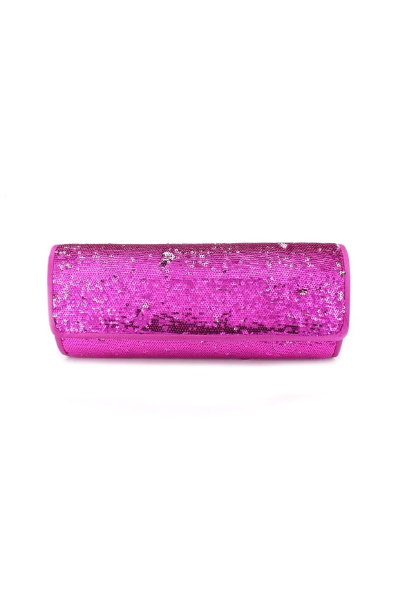 Evening Bag - Sequined Clutch - Fuchsia - BG-90955FU