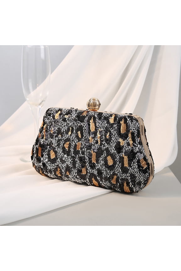 Evening Bag Small Clutch Purses Leopard Purse Formal Wedding Handbag for Women Fashion Crossbody Bags With Chain