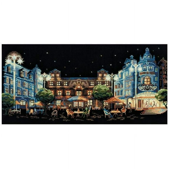 Evening Cafe Counted Cross Stitch Kit, 19.75" x 9.75", 14-Count