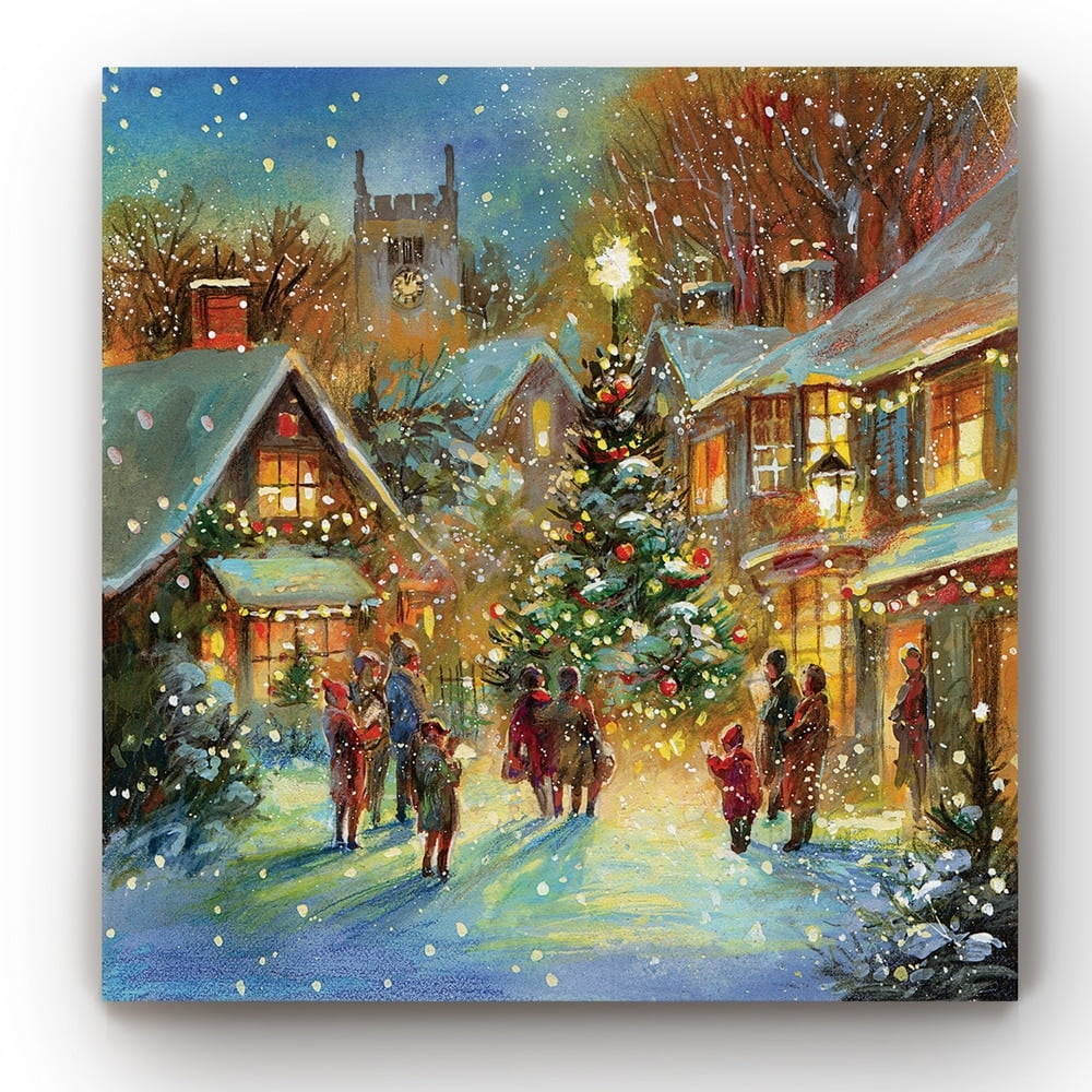 10'' x 10'' Christmas Evening Carol Canvas Print